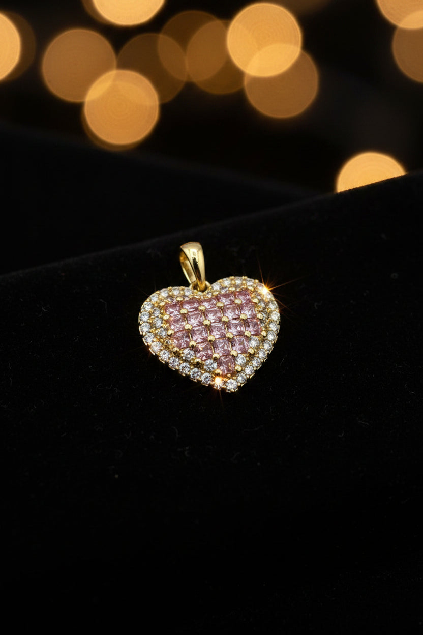 14K PINK HEART-SHAPED CLUSTER X001117897
