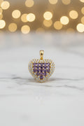 14K PURPLE HEART-SHAPED CLUSTER X001257011