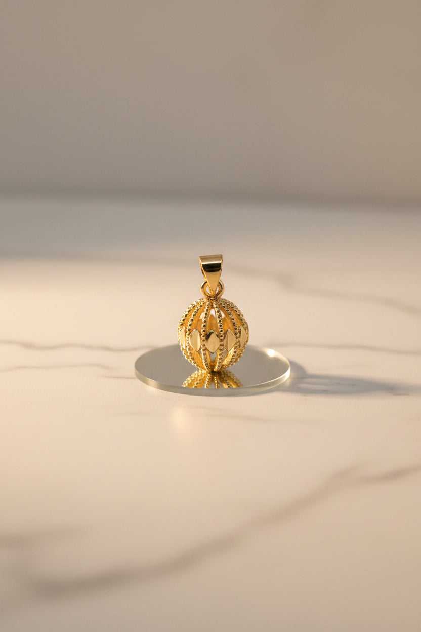 14K 3D BALL-SHAPED CHARM PENDANT DC-38810002