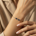 14K BLUE PAPERCLIP-STYLE LINK CHAIN BRACELET OS-06570006
