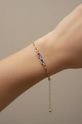 14K PURPLE PAPERCLIP-STYLE LINK CHAIN BRACELET OS-06570004