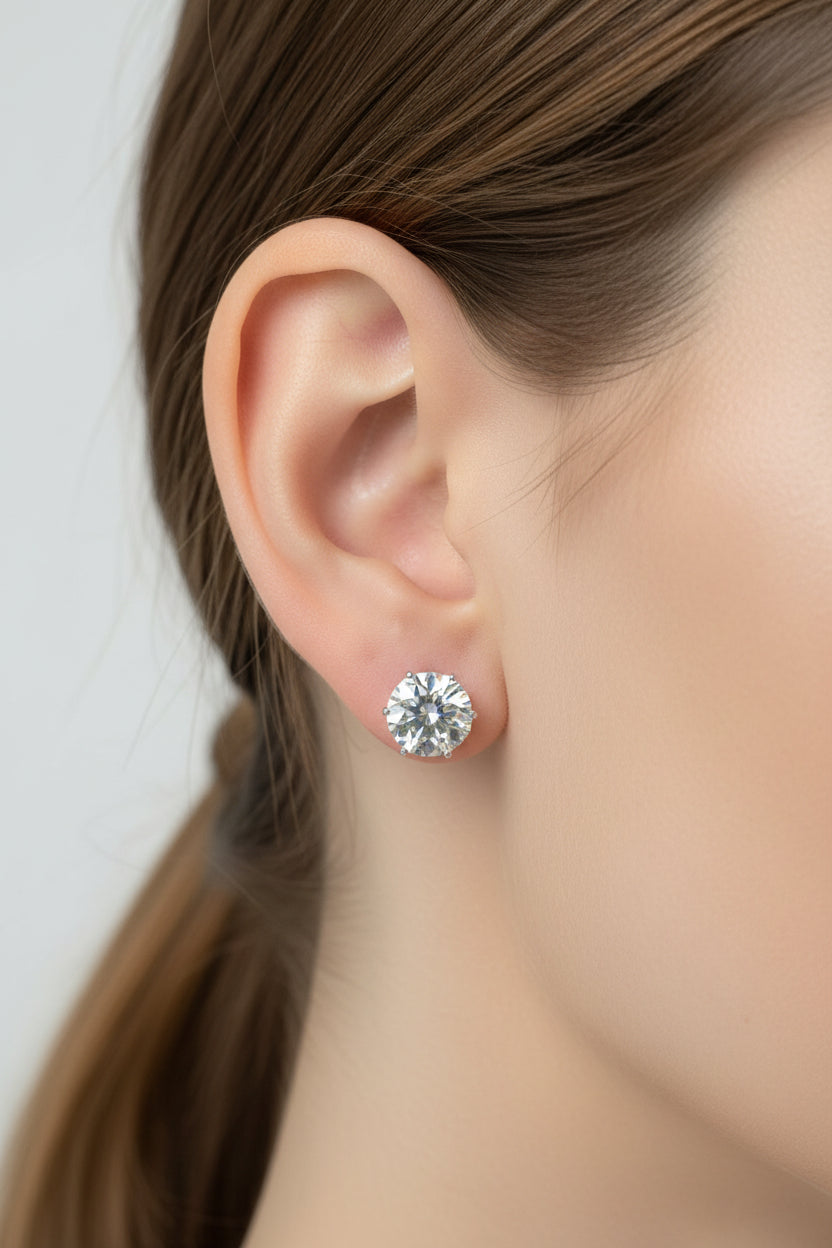 14K ROUND-CUT STUD EARRING X000767134