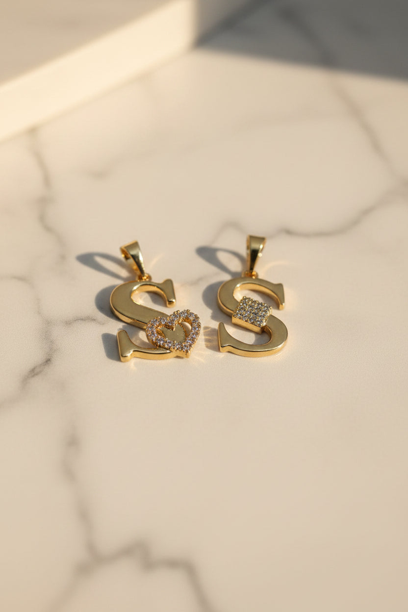 14K INITIAL "S" CHARM PENDANT XP
