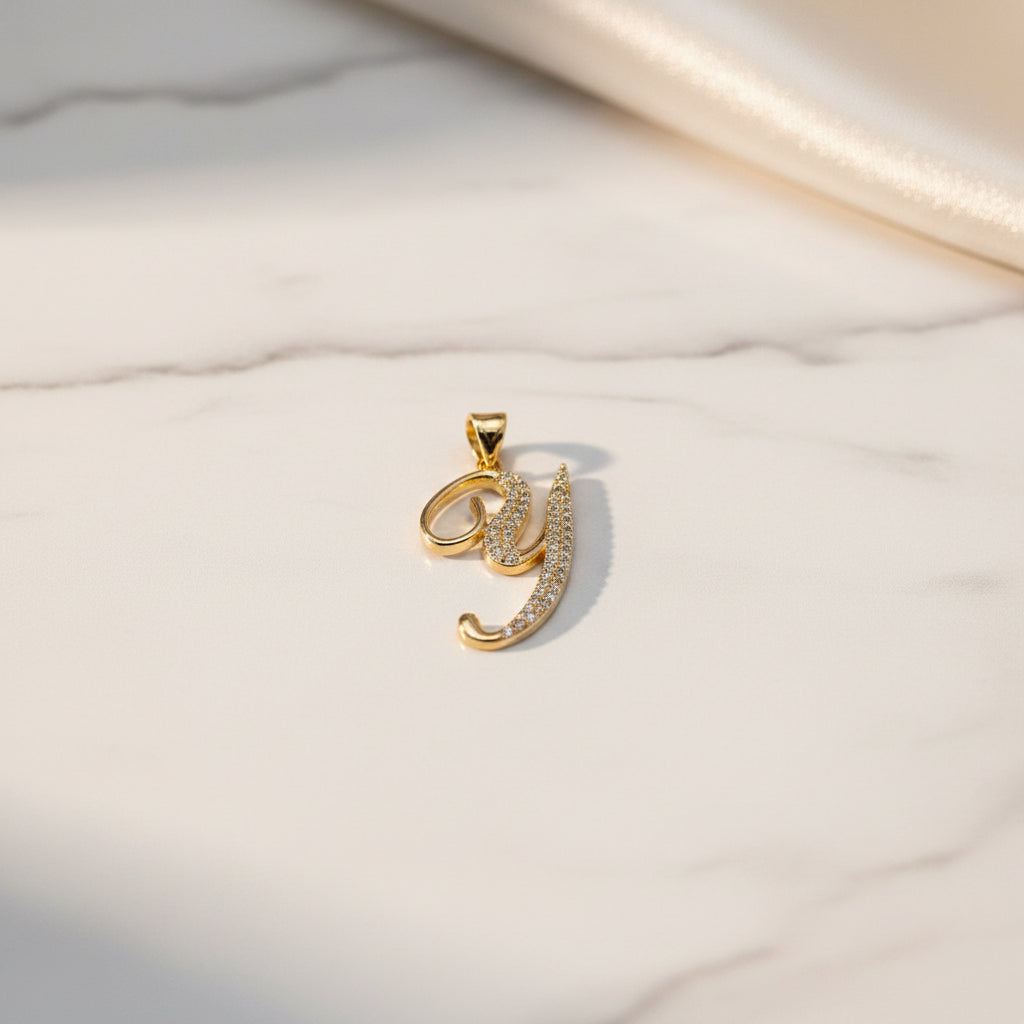 14K INITIAL "Y" CHARM PENDANT