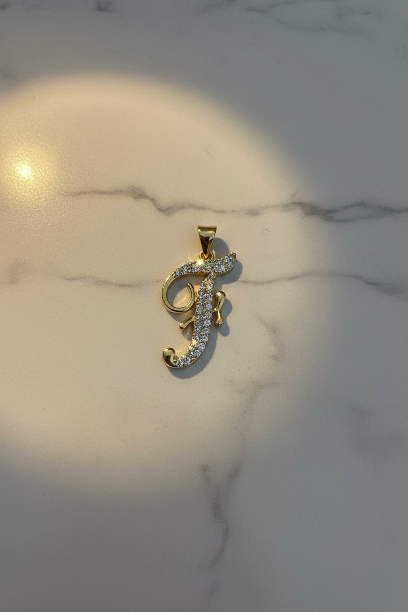 14K INITIAL "F" CHARM PENDANT