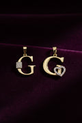 14K INITIAL "G" SQUARE/HEART CHARM PENDANT
