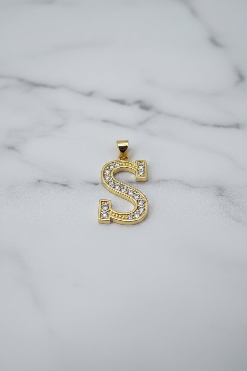 14K INITIAL "S" CHARM PENDANT