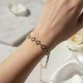 14K CLEAR CLOVER LINK BRACELET MS-15200003