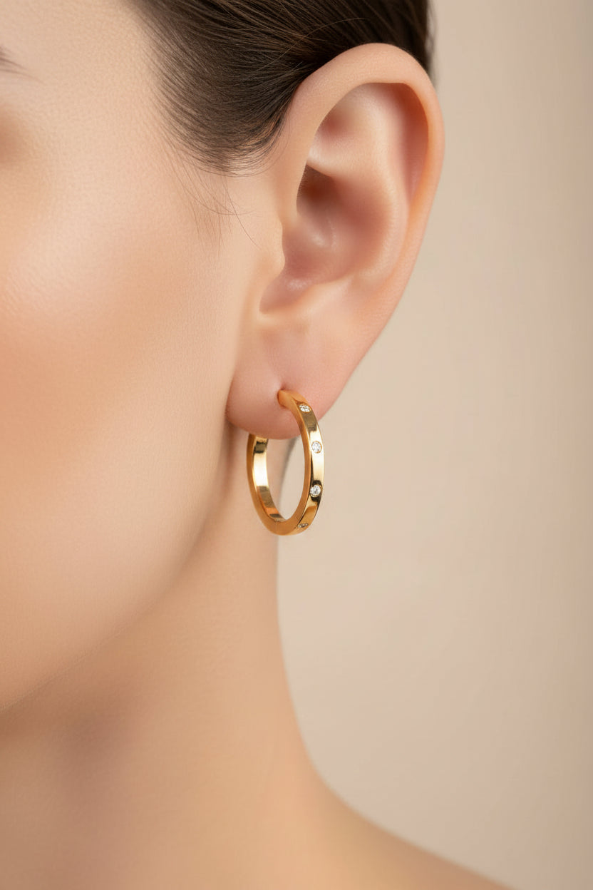 14K CARTIER INSP HOOP EARRING JCF493B