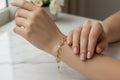 14K HEART LINK CHAIN BRACELET MS-18760002