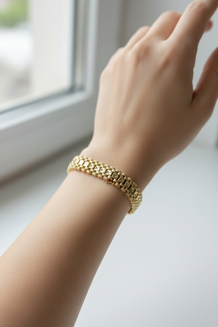 14K DIAMOND-CUT GEOMETRIC BRACELET SL-18220005