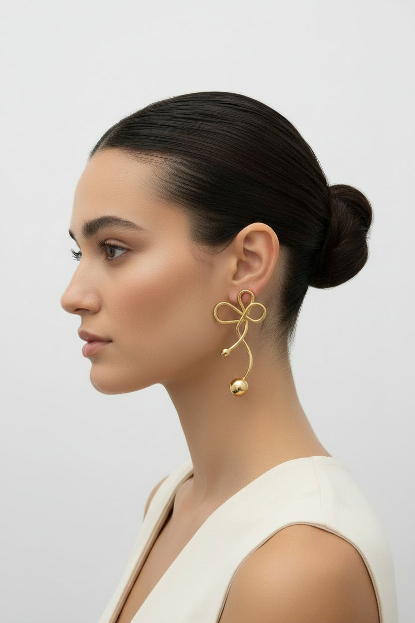 14K VINTAGE INSPI KNOTTED BOW EARRING XJST397A