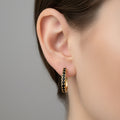 14K BLACK GEMSTONES HOOP EARRINGS X001129871