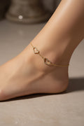 14K TWO HEART -SHAPED OUTINES BRACELET OS-00440006