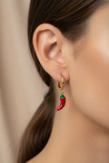 14K RED CHILLI EARRINGS SY861C