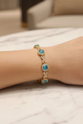 14K AQUA CRYSTAL BRACELET XM714C