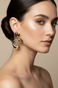 14K 3D "S" DESIGN EARRING XJSH122A