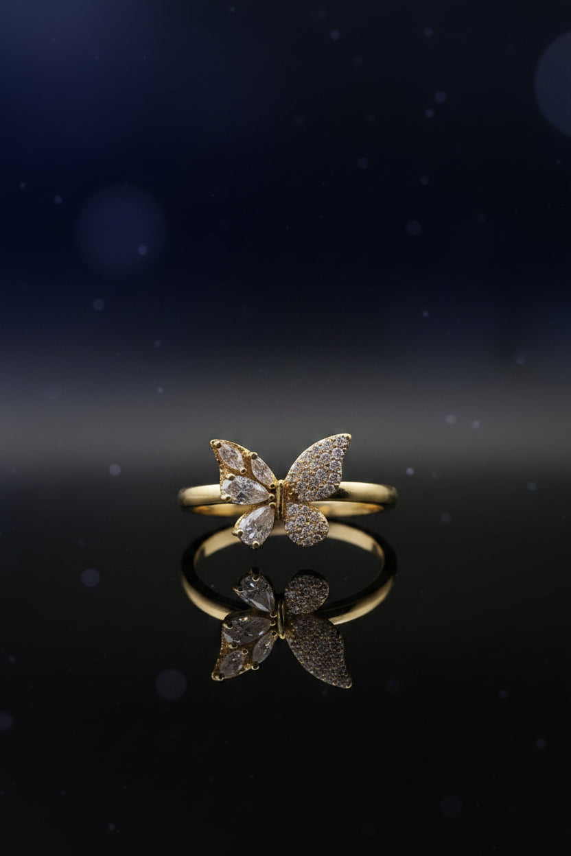 14K BUTTERFLY-THEMED "CZ" RING X001268036