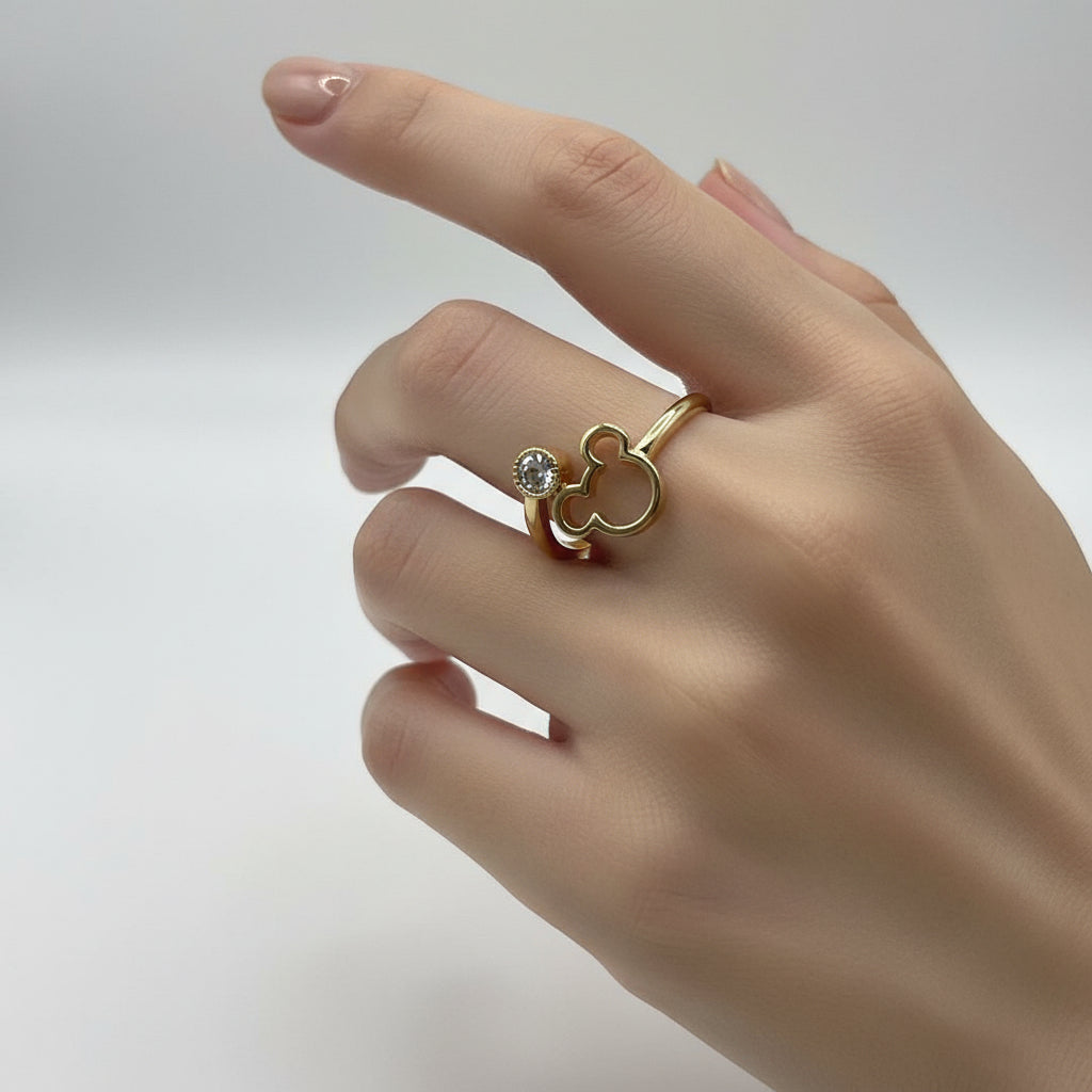14K MICKEY MOUSE PLATED RING