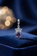 WHG PURPLE GEMSTONE TOPPED WITH CROWN PENDANT