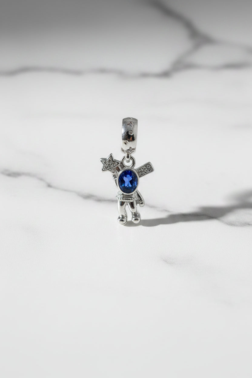 WHG ASTRONAUT CHARM PENDANT WITH BLUE GEMSTONE