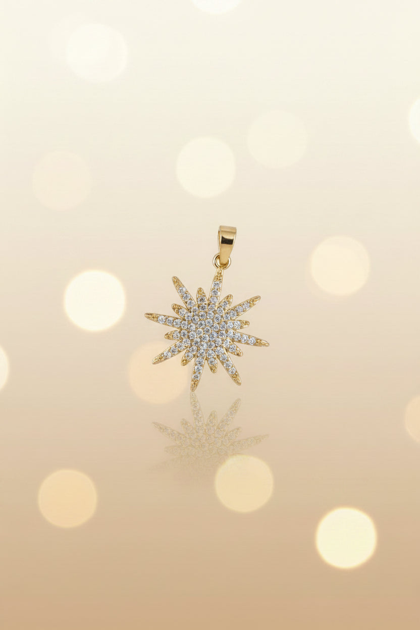 14K SUNBURST DESIGN PENDANT