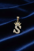 14K INITIAL "S" CROWN ON TOP PENDANT
