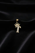 14K INITIAL "T" CROWN ON TOP PENDANT
