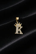 14K INITIAL "K" CROWN ON TOP PENDANT