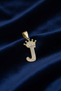 14K INITIAL "J" CROWN ON TOP PENDANT