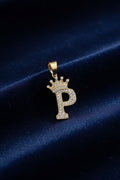 14K INITIAL "P" CROWN ON TOP PENDANT