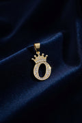 14K INITIAL "0" CROWN ON TOP PENDANT