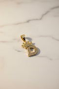 14K INITIAL "D" CROWN ON TOP PENDANT