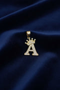 14K INITIAL "A" CROWN ON TOP PENDANT