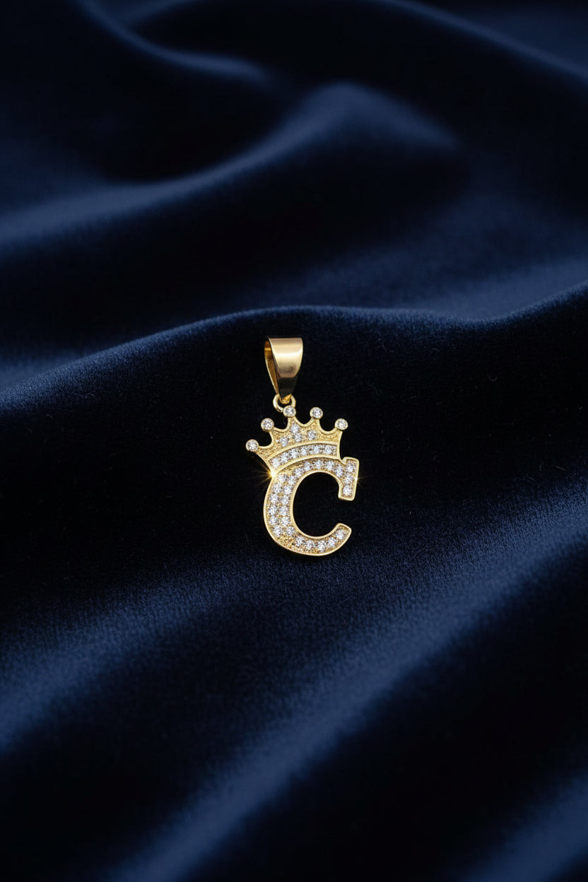14K INITIAL "C" CROWN ON TOP PENDANT