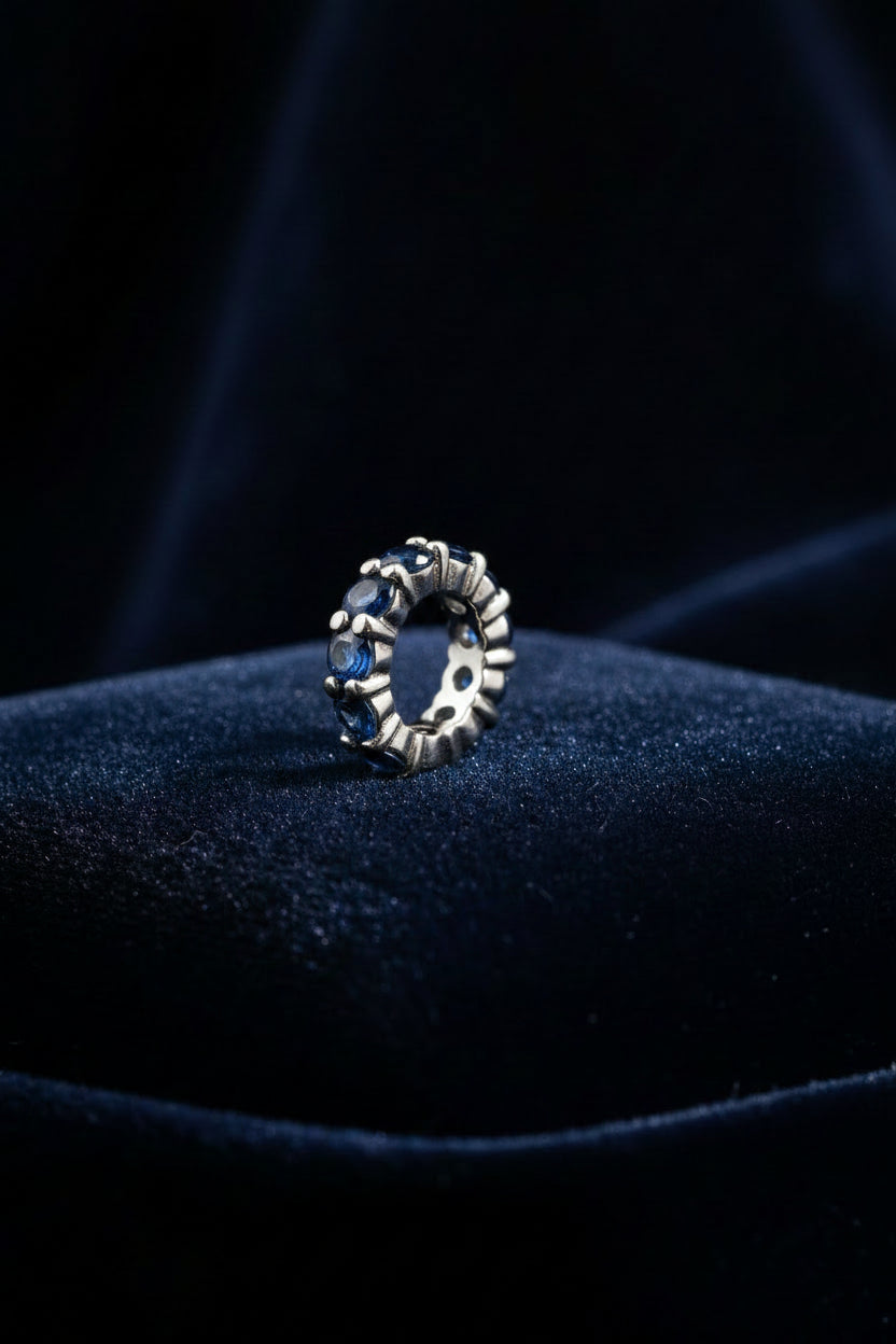 WHG PANDORA CLEAR/BLUE SPARKLING CLIP CHARM PENDANT
