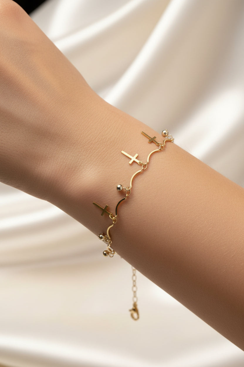 14K RELIGIOUS BEADS CHARMS BRACELET TH-03130002