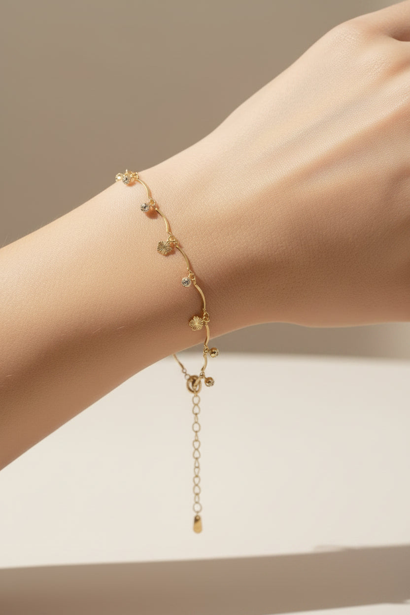 14K FLORAL CHARMS BRACELET TH-02500002