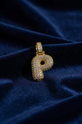 14K 3D CLEAR BUBBLE INITIAL PENDANT - P