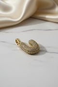 14K 3D CLEAR BUBBLE INITIAL PENDANT - U