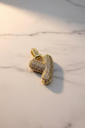 14K 3D CLEAR BUBBLE INITIAL PENDANT - Y