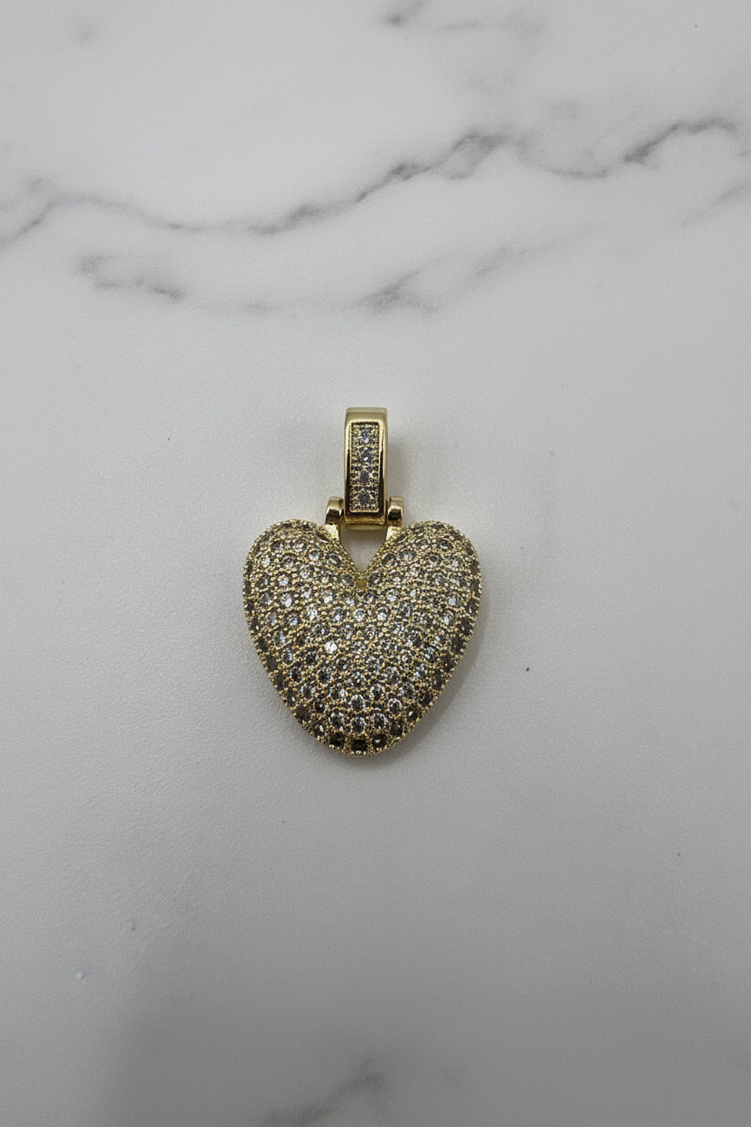 14K 3D CLEAR BUBBLE INITIAL PENDANT - V