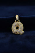 14K 3D CLEAR BUBBLE INITIAL PENDANT - Q