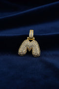 14K 3D CLEAR BUBBLE INITIAL PENDANT - M