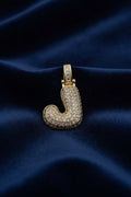 14K 3D CLEAR BUBBLE INITIAL PENDANT - J