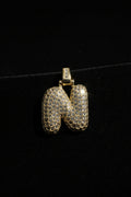 14K 3D CLEAR BUBBLE INITIAL PENDANT - N