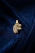14K 3D CLEAR BUBBLE INITIAL PENDANT - F