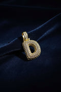 14K 3D CLEAR BUBBLE INITIAL PENDANT - D