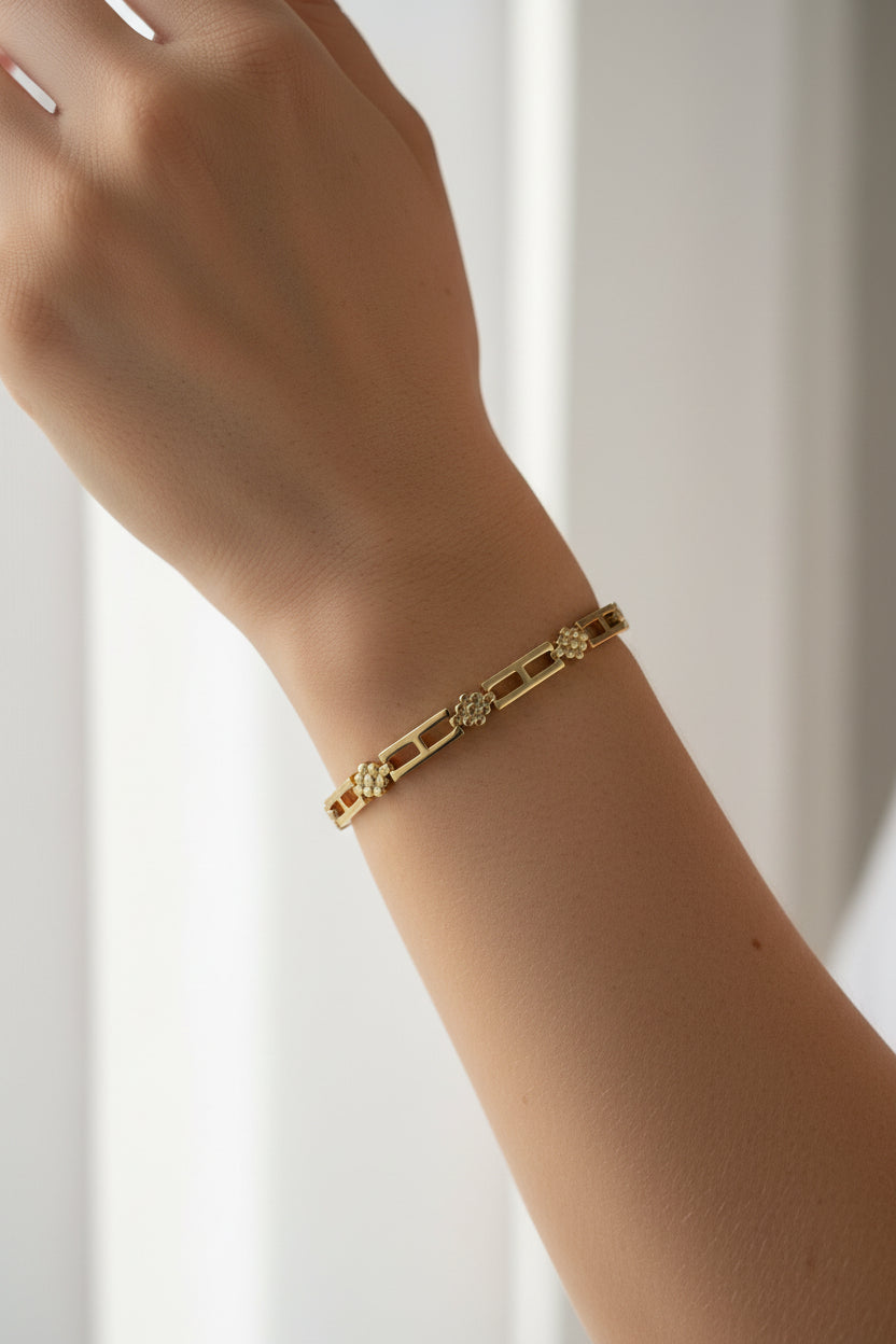 14K FANCY LINK BRACELET X000971503