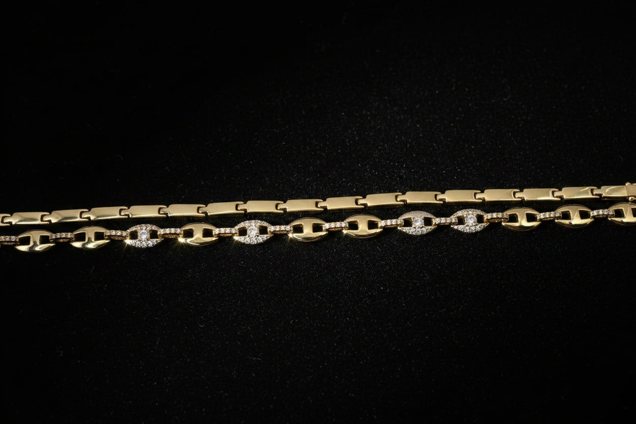 14K PUFFED MARINER LINK BRACELET X001126038